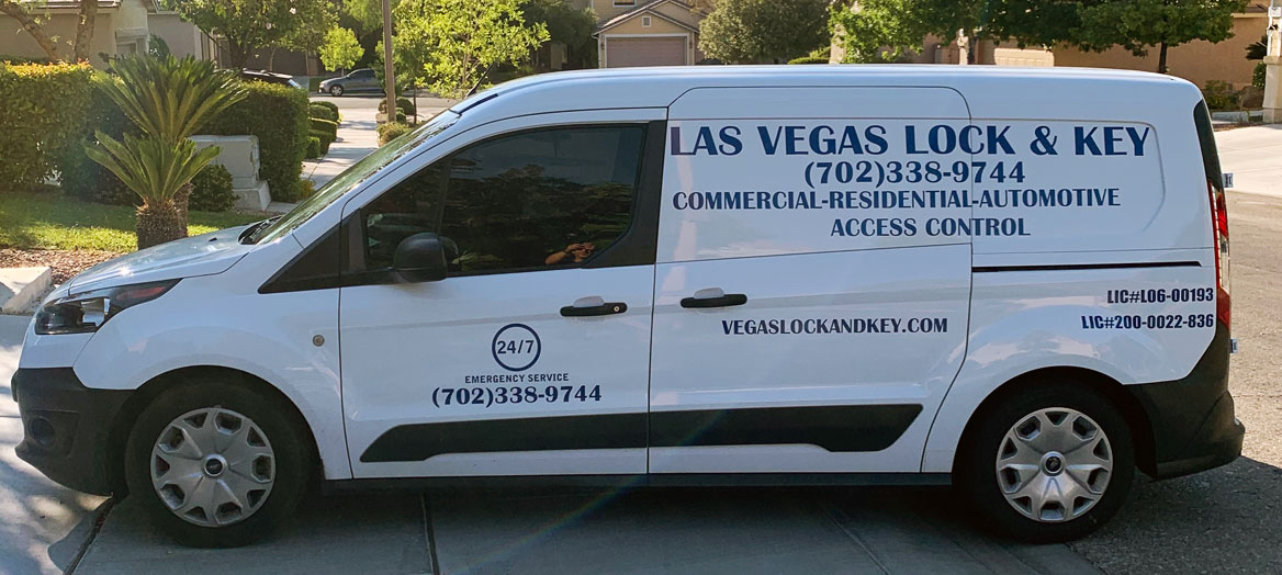 Las Vegas Lock & Key mobile service van parked at customer location